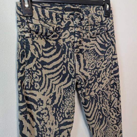 7 For All Mankind 7FAM The Ankle Skinny Jeans Royal Leopard Print Size 25 - Picture 2 of 10